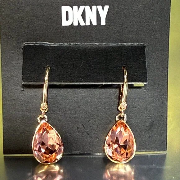 NEW DKNY Stone Teardrop Lever Back Earrings - Picture 1 of 9